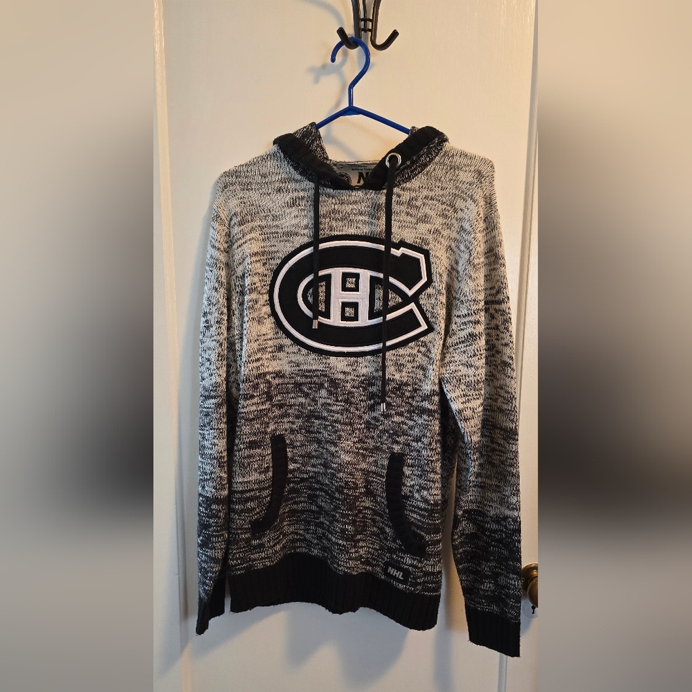 Montreal Canadiens Ilanco grey knit hoodie sz medium